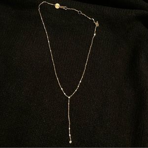 Jennifer Zeuner y lariat Monica Necklace with mini genuine diamonds
